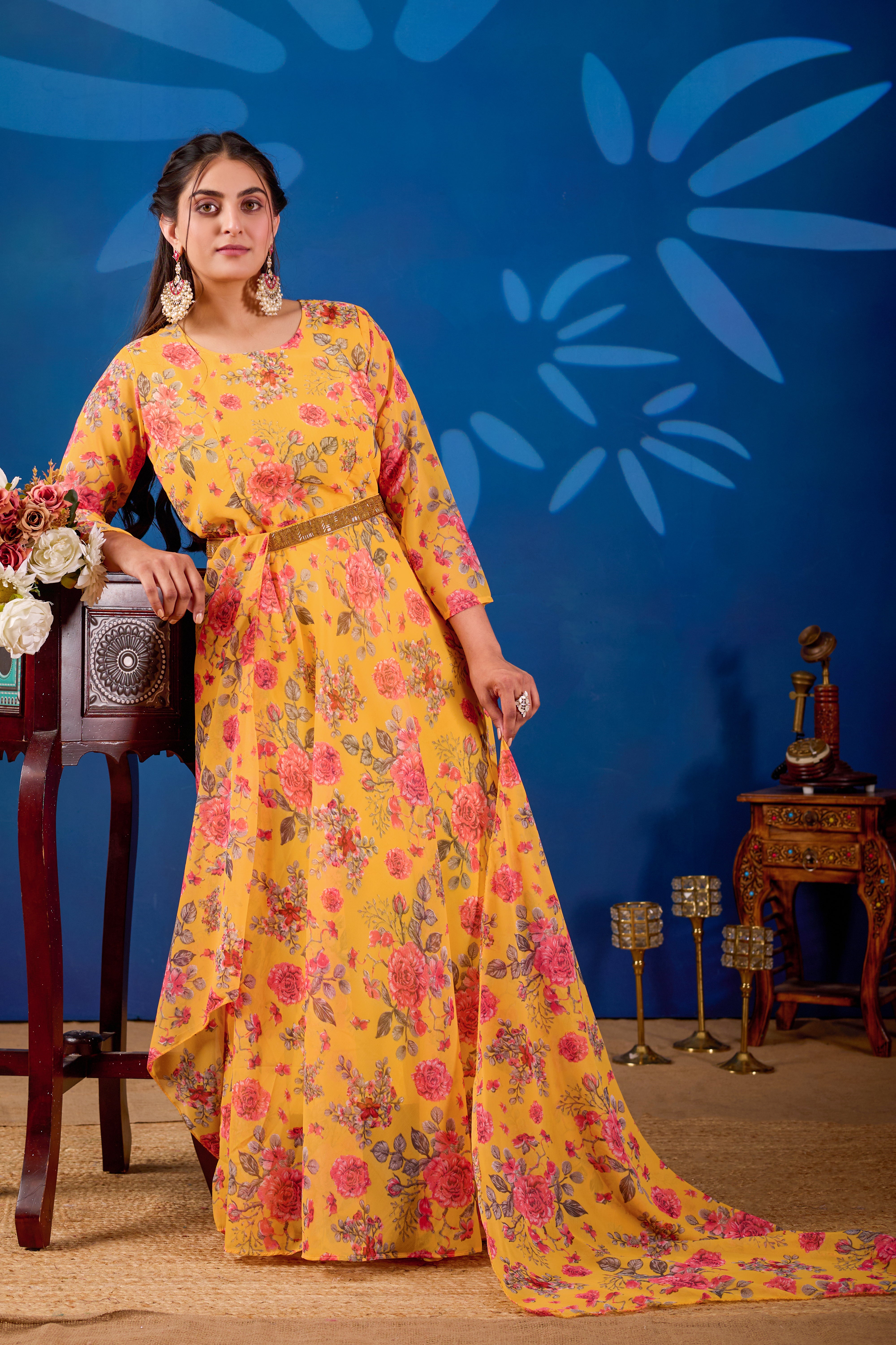 Haldi  Chandan Gown Set