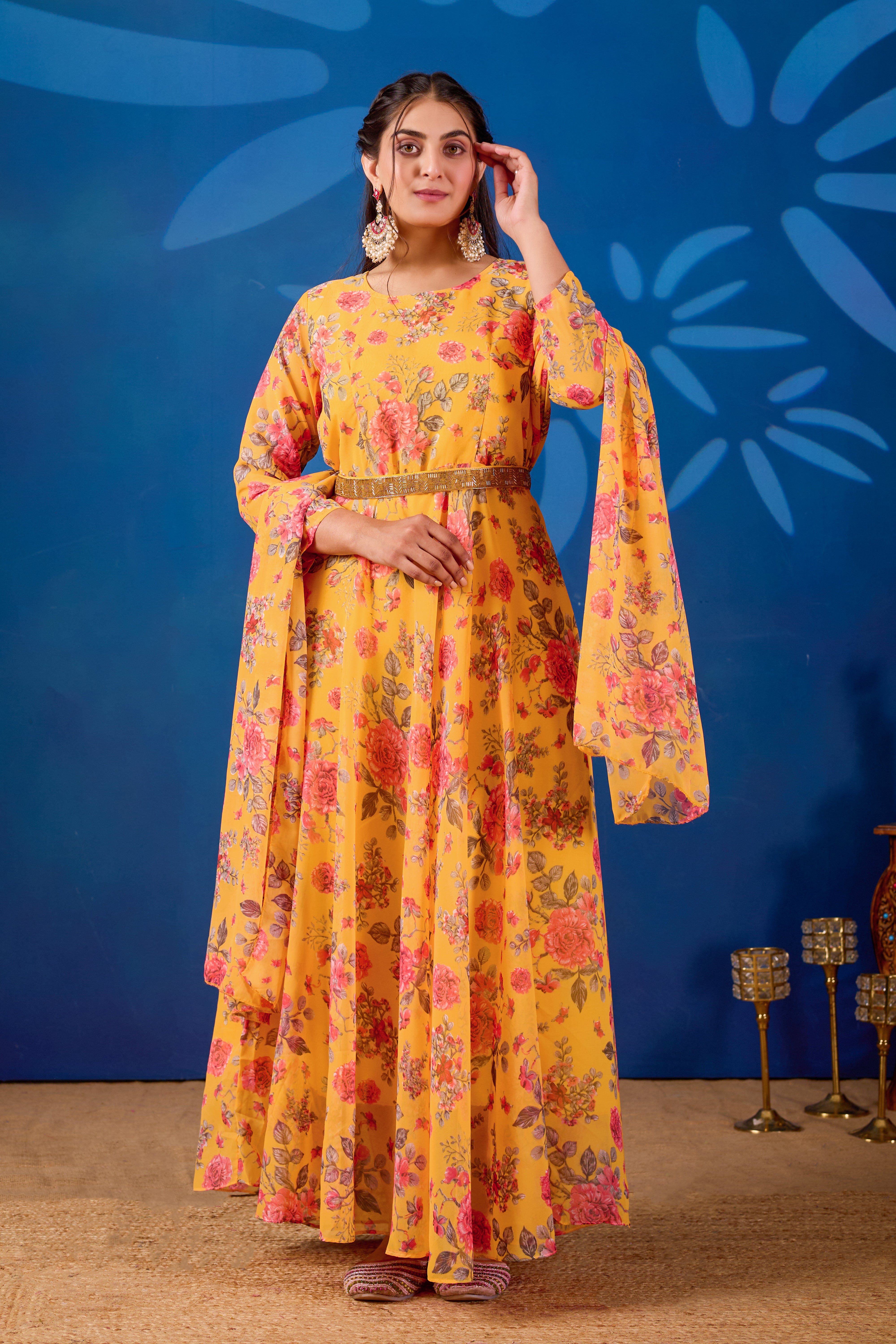 Haldi  Chandan Gown Set