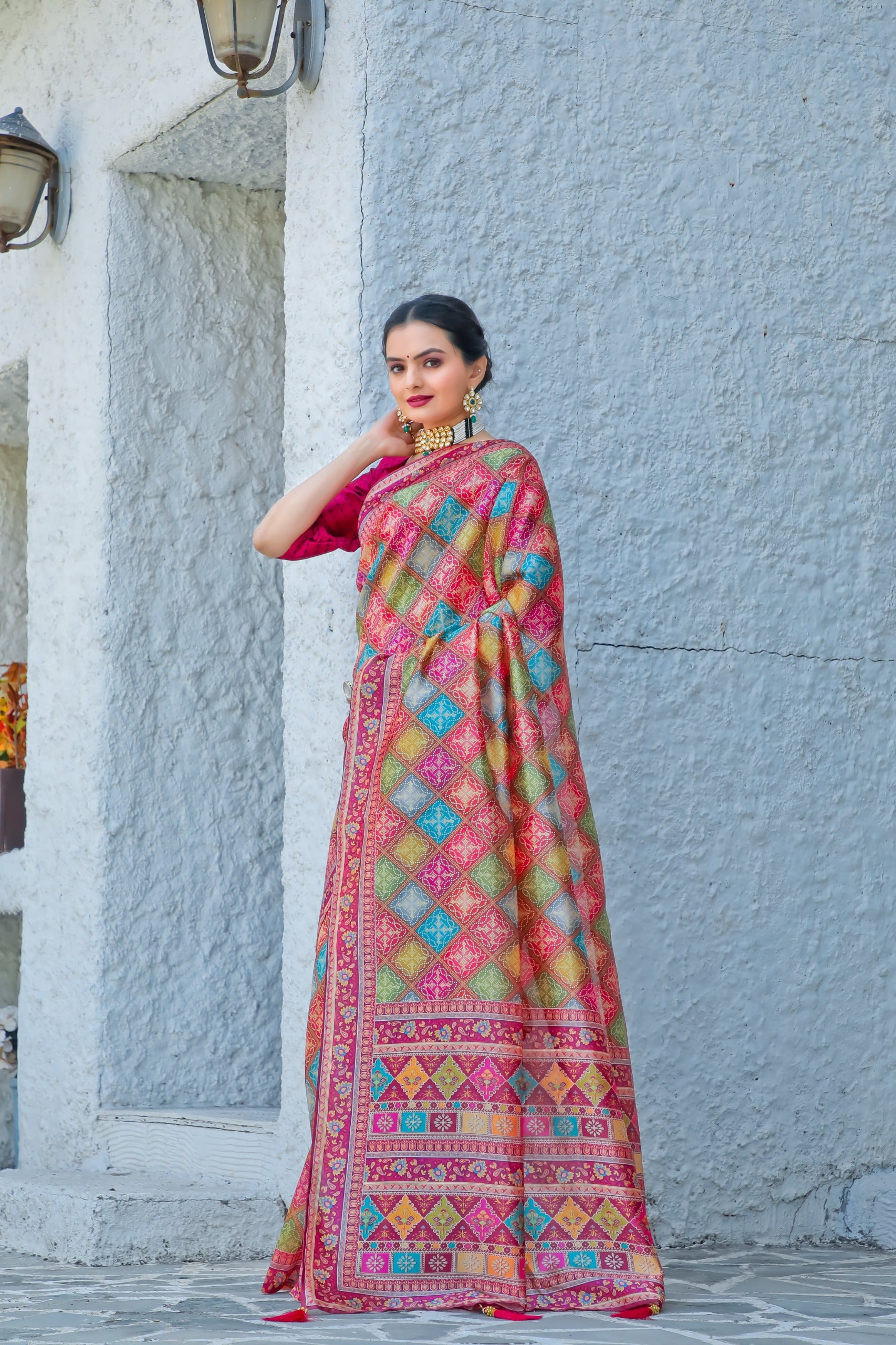 RAINBOW BANDHNI SAREE