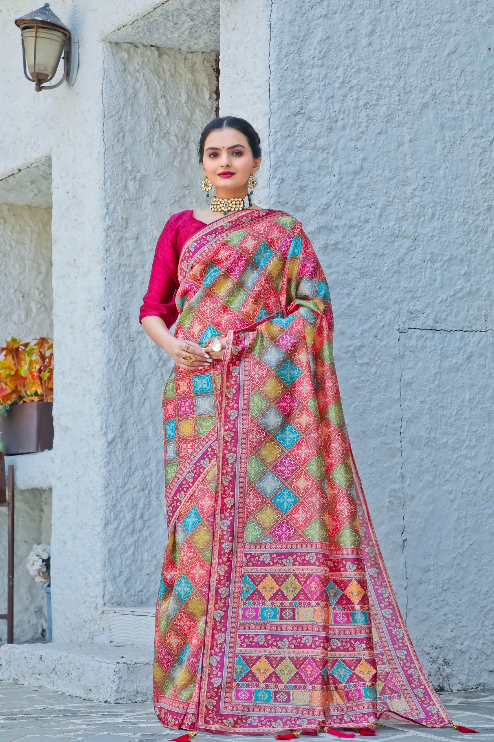 RAINBOW BANDHNI SAREE