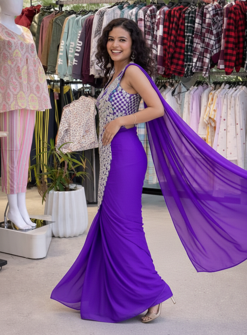 D 21 Morni Ready to Wear saree purple