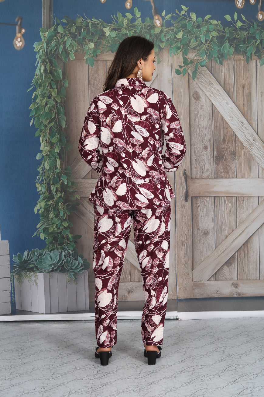 SIMRAN MAROON SHIRT PANT