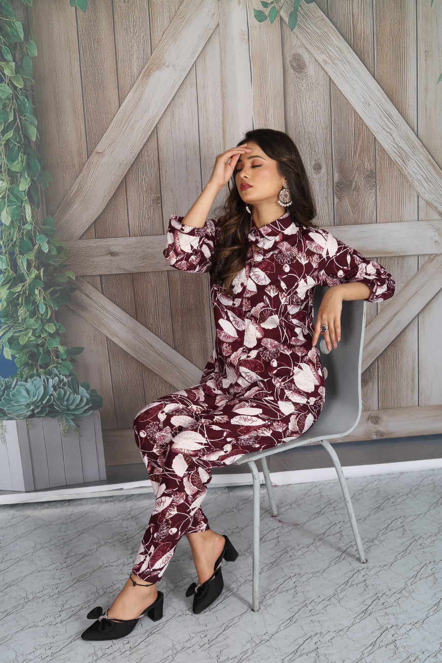 SIMRAN MAROON SHIRT PANT