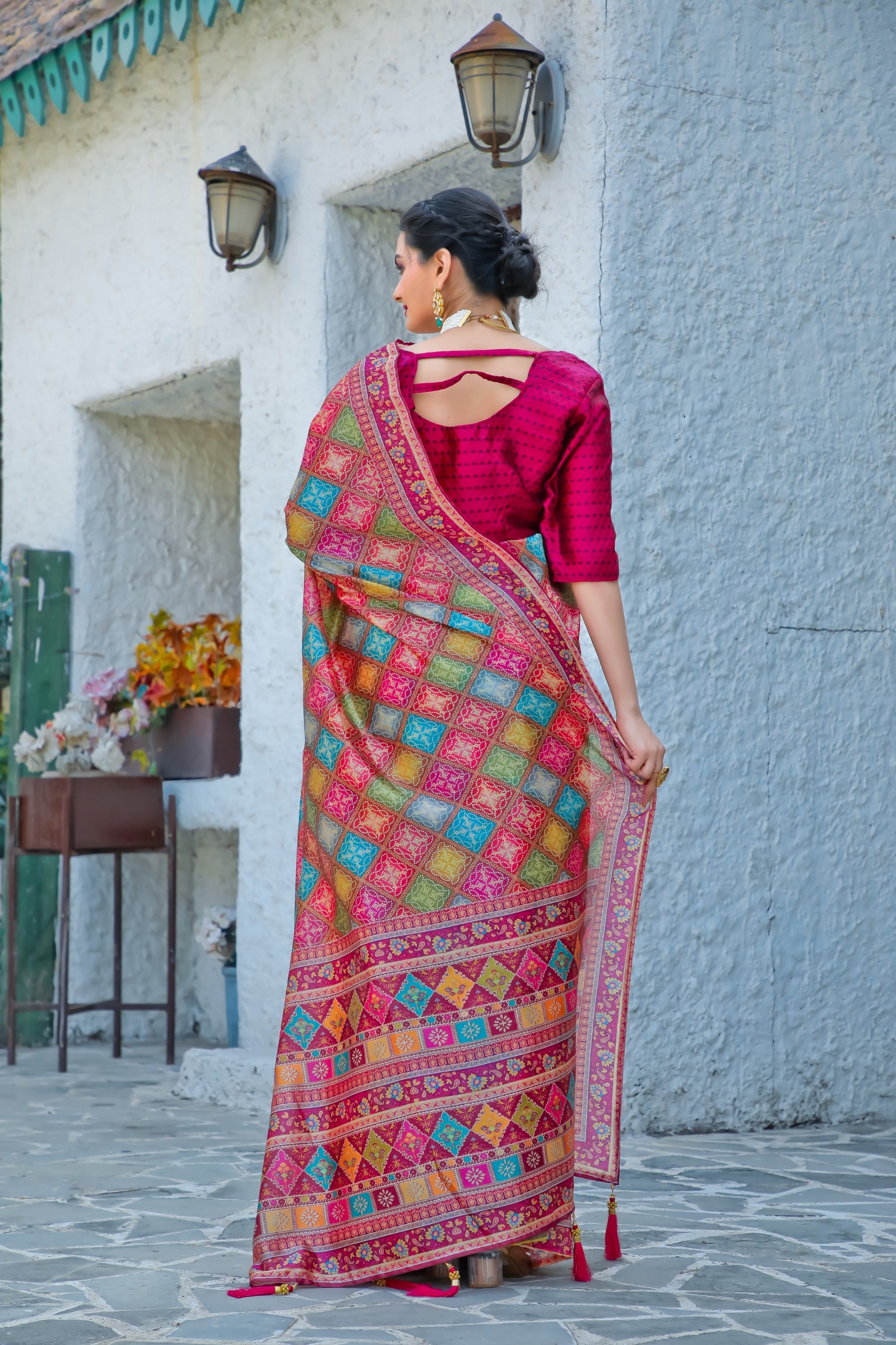 RAINBOW BANDHNI SAREE