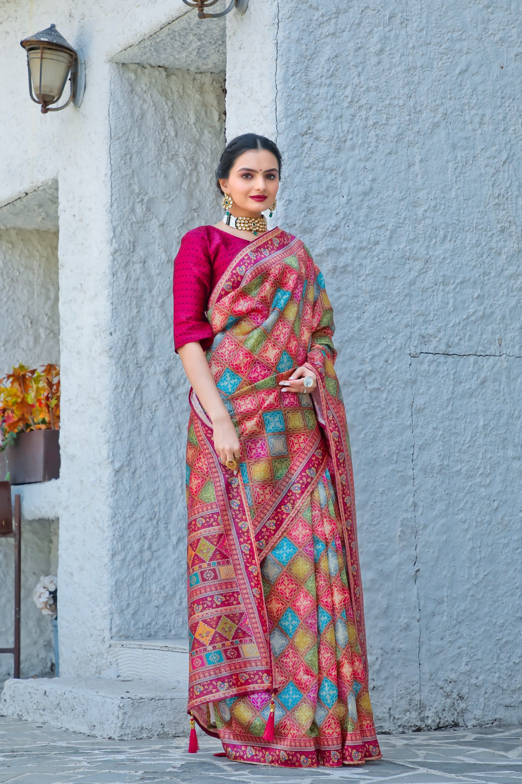 RAINBOW BANDHNI SAREE