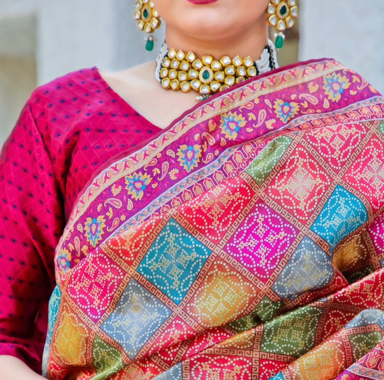 RAINBOW BANDHNI SAREE