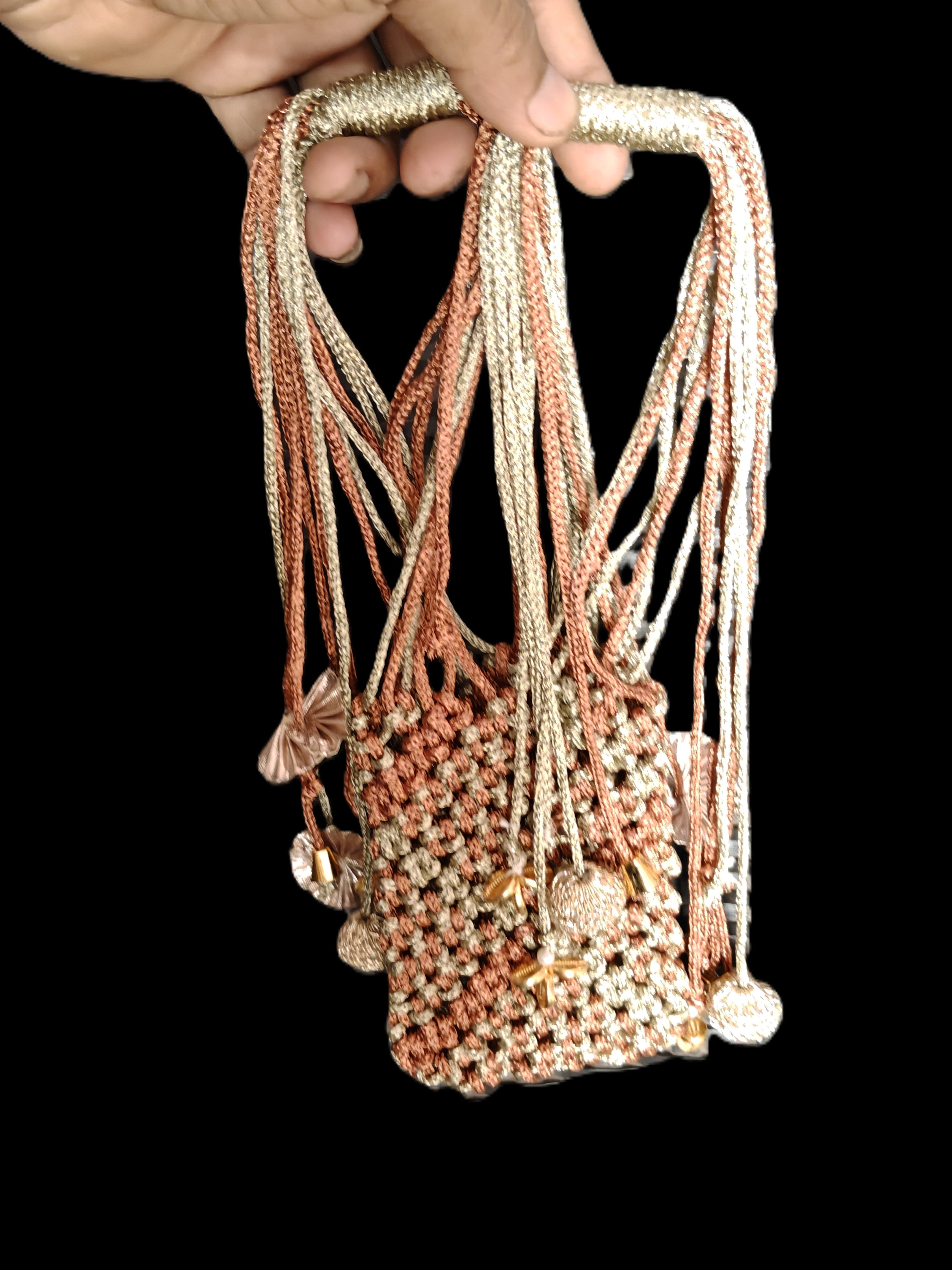 D 15 Elegant Handcrafted Potli Purse for Women, Rose Gold & Silver Colour.
