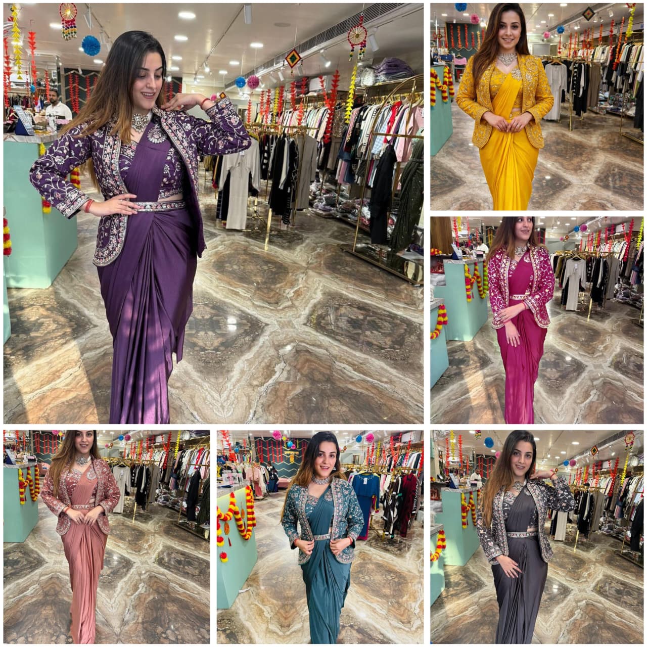 D 51  Teal Green Designer Saree with Jacket