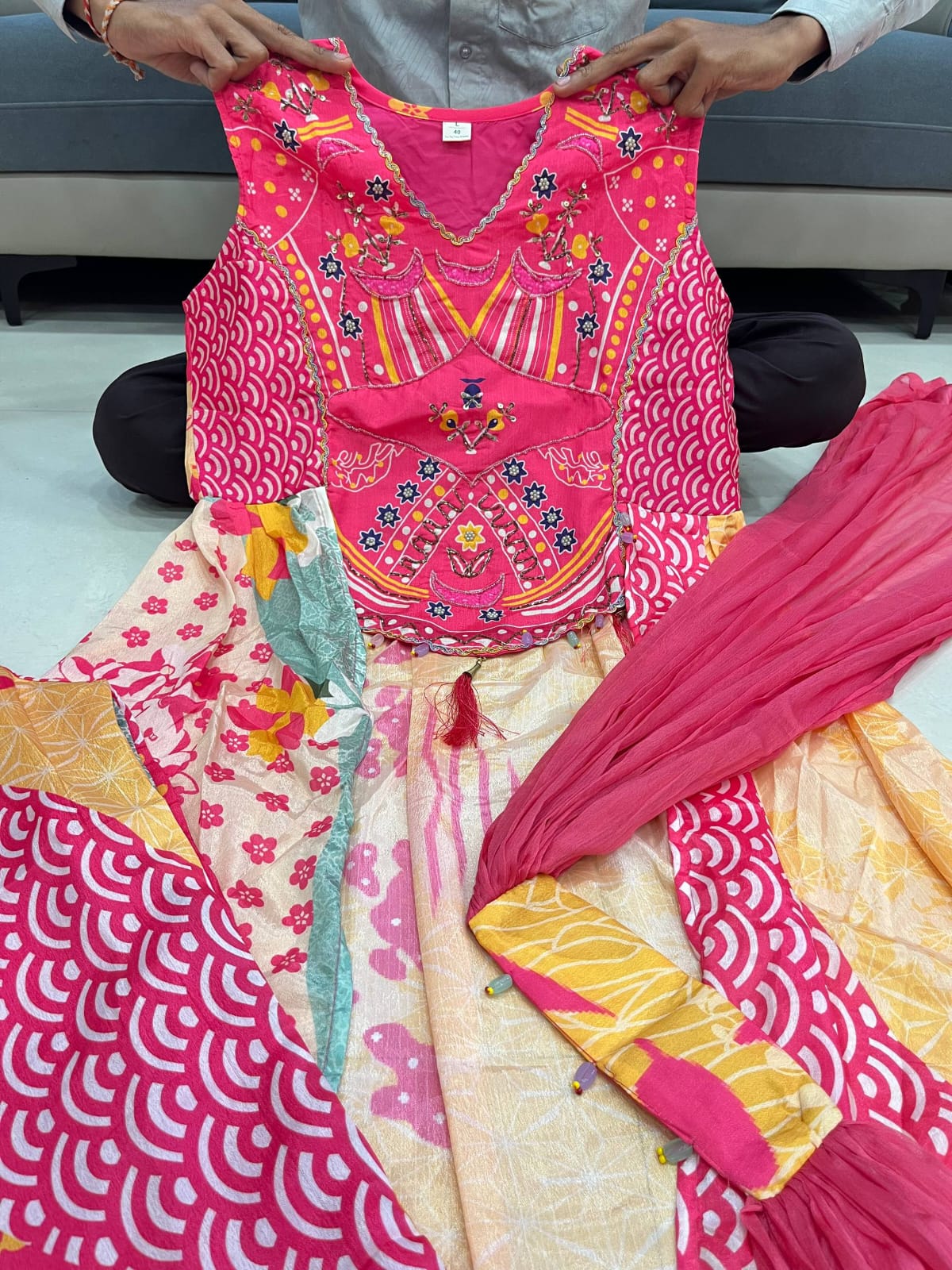 Pink Indo-Western Lehenga Set