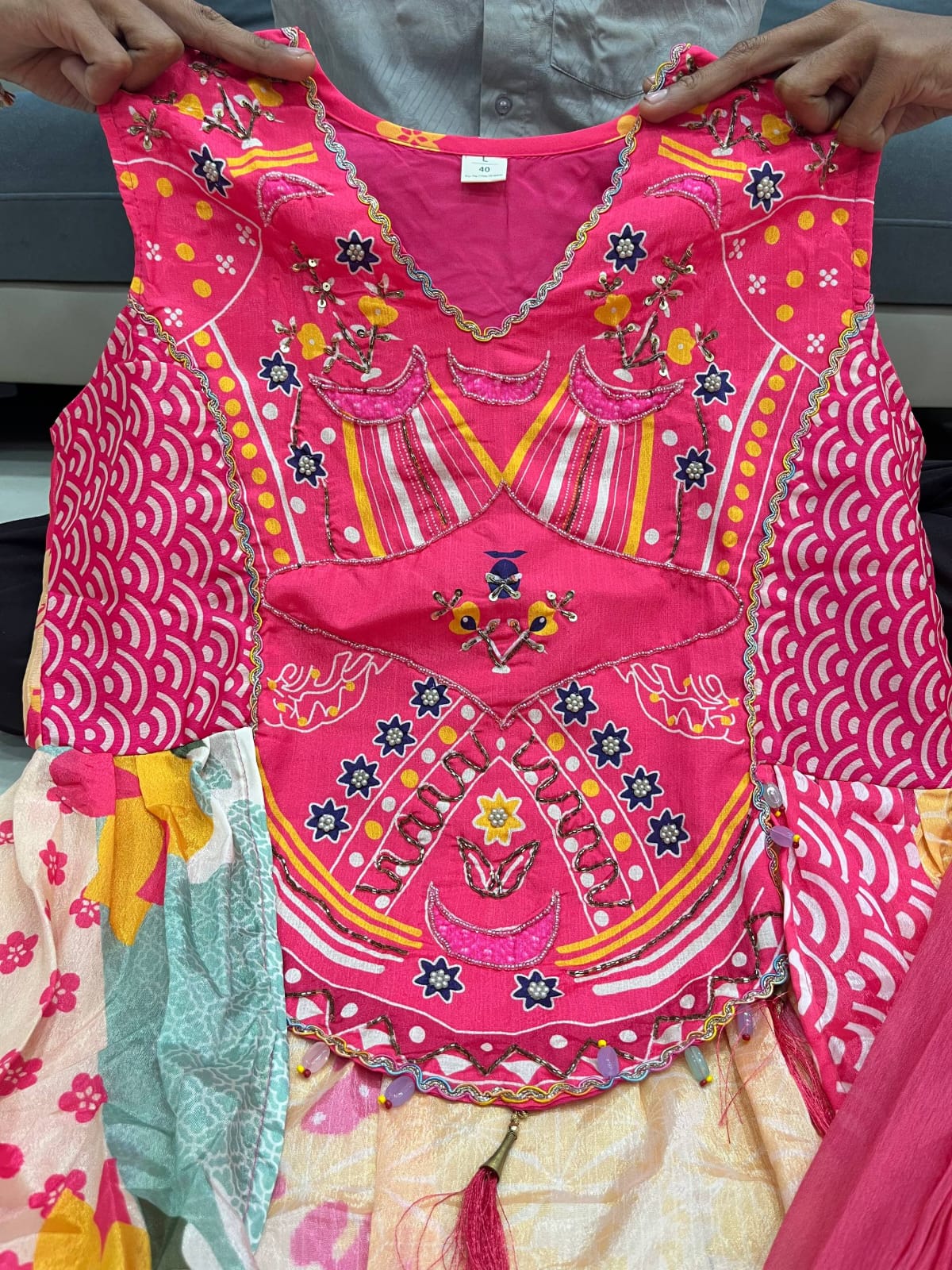 Pink Indo-Western Lehenga Set