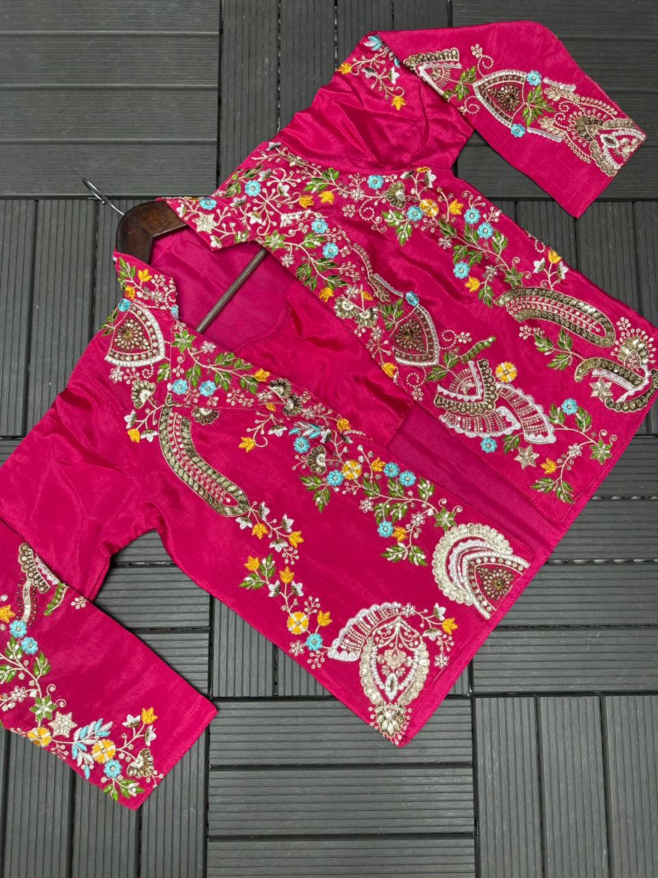 D 88 💖 Elegant Pink Embroidered Co-Ord Set 💖