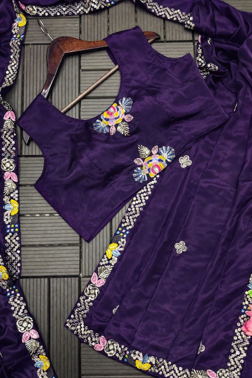 D 30 Royal Purple Designer Saree