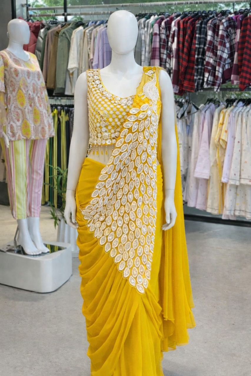 D 24 Morni Ready to Wear saree Mustard.