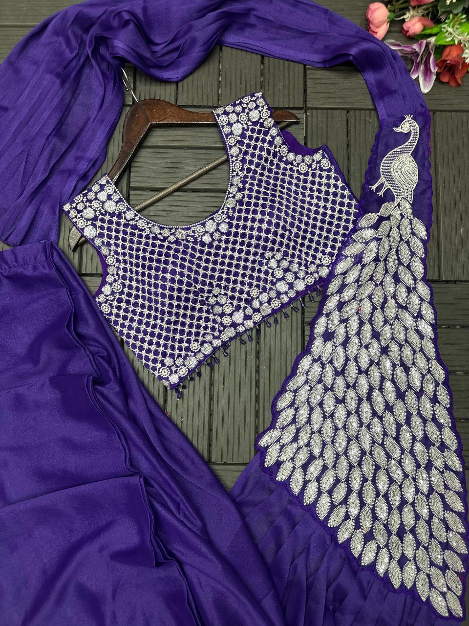 D 21 Morni Ready to Wear saree purple