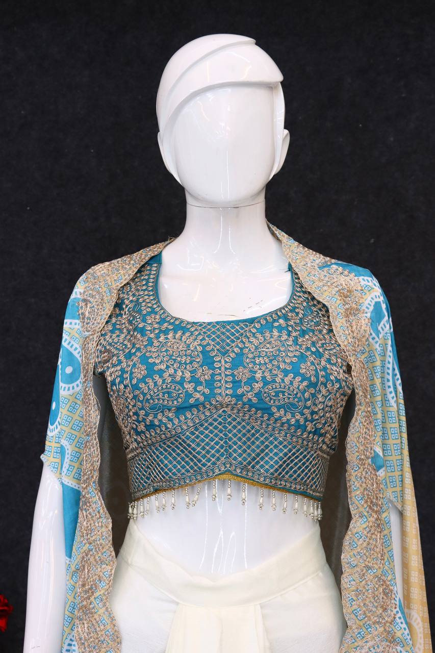 D 98  Elegant Embroidered Saree Set – Timeless Festive Glamour