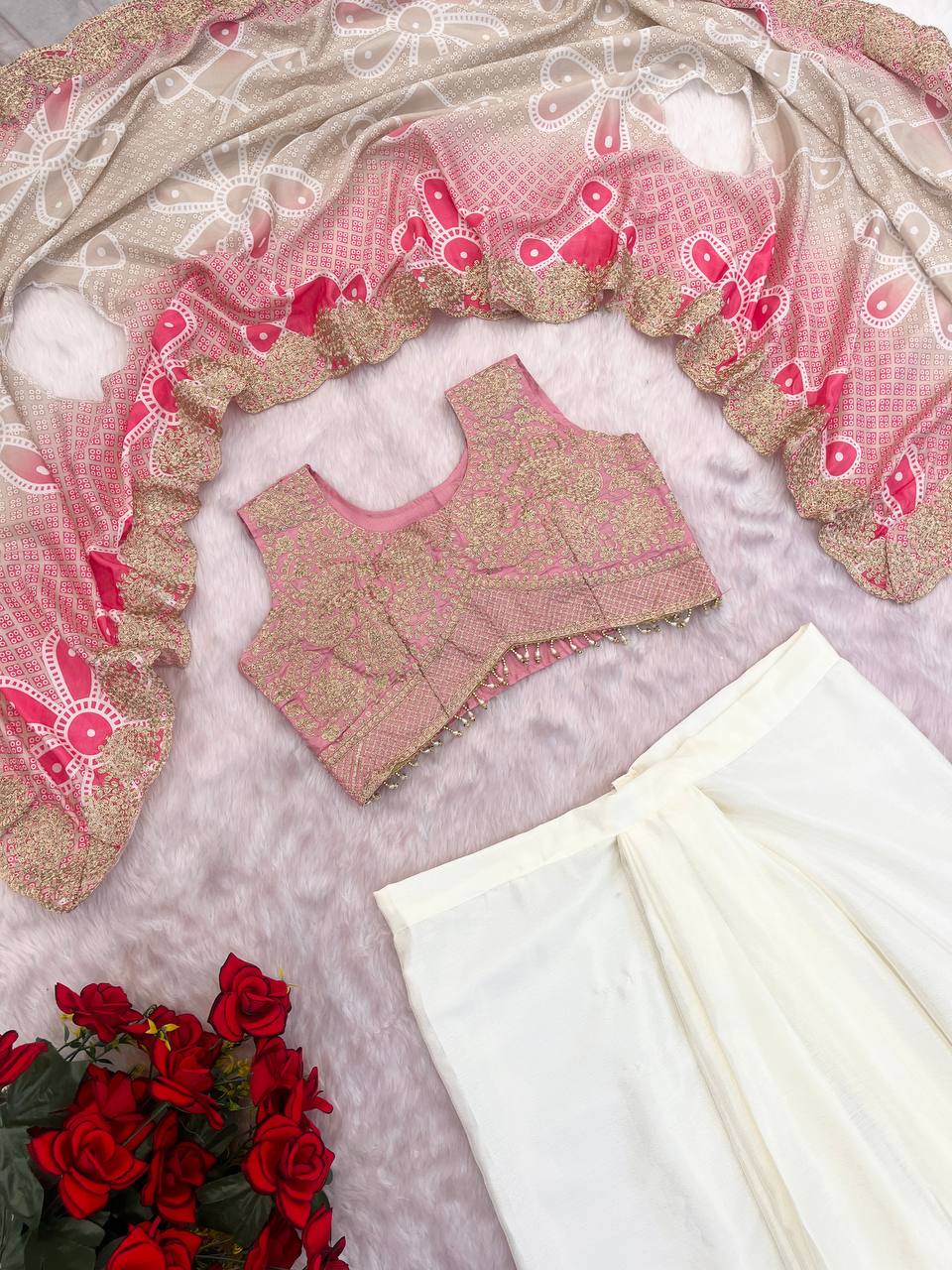 D 96✨ Elegant Festive Lehenga Set with Embroidered Blouse &amp; Designer Dupatta ✨