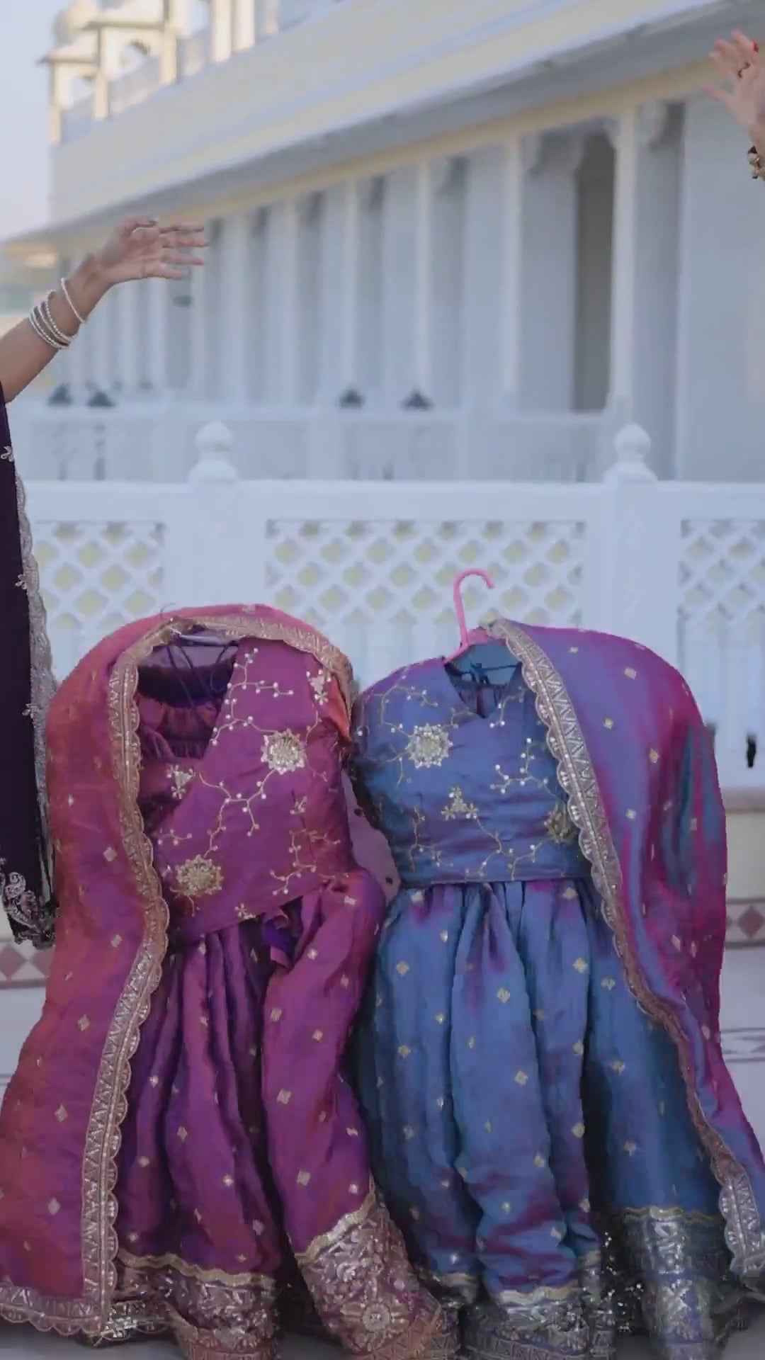 D 67     💜 Royal Lavender &amp; Blue Embroidered Lehenga Set 💜