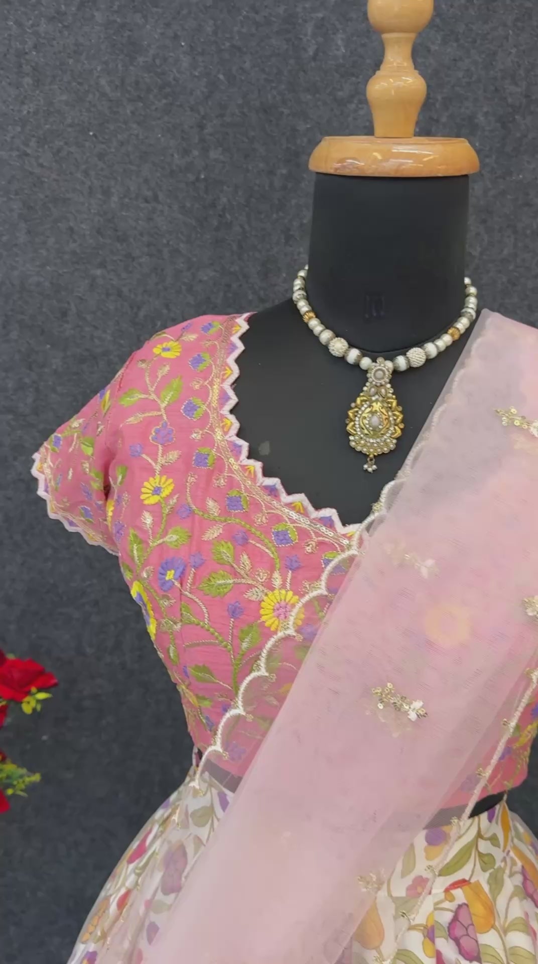 D 78 🌸 Bella Boutiques Exclusive – Pastel Floral Lehenga Set 🌸