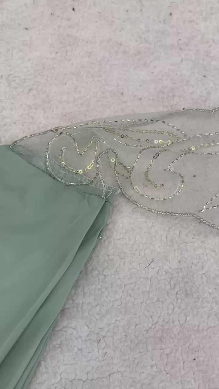 Luxury Mint Green Embroidered Ready-to-Wear Saree with Designer Blouse